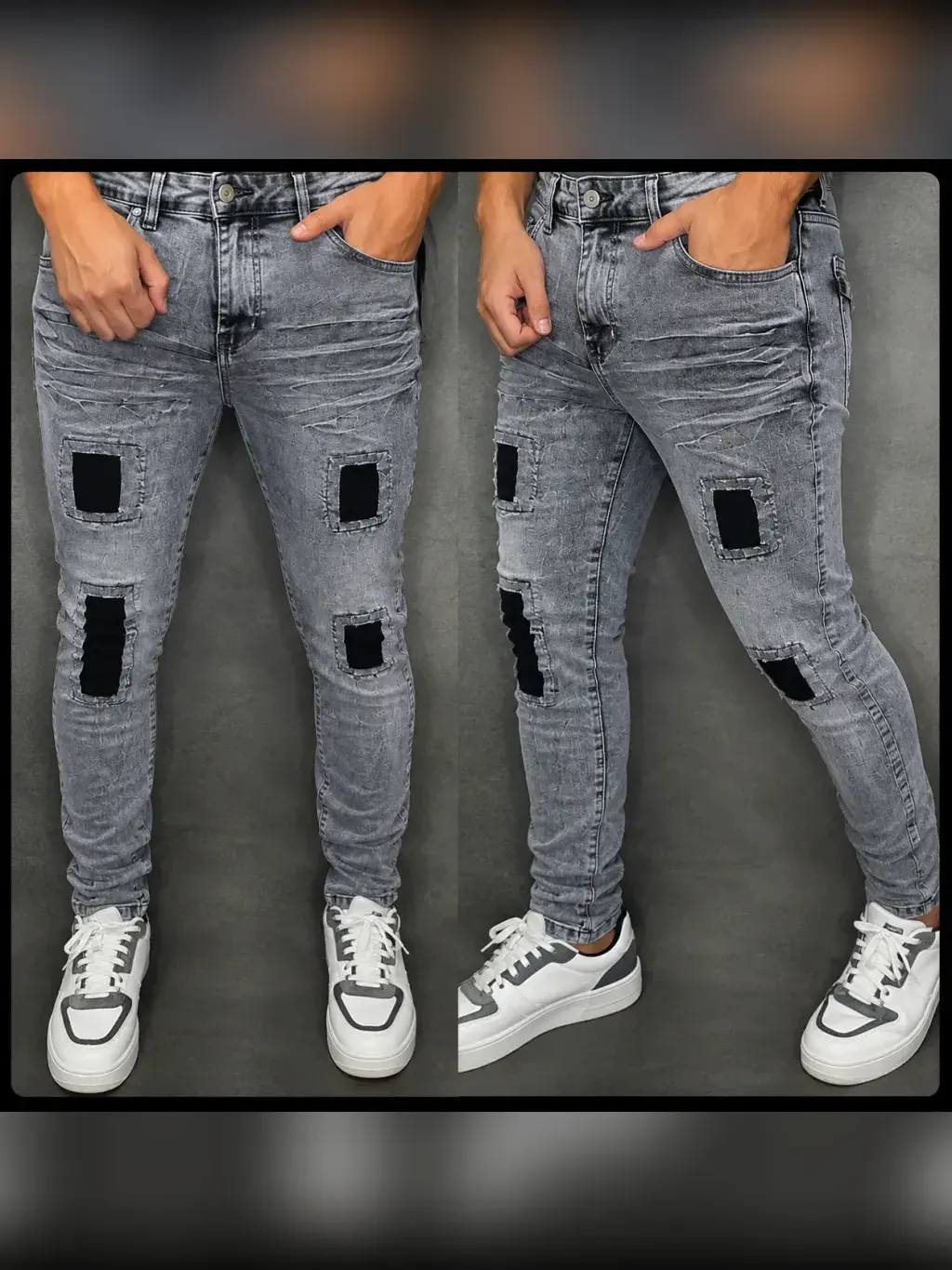 Calça jogador com detalhes em patch